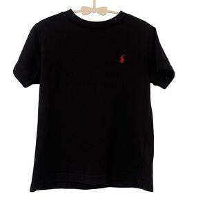 Ralph Lauren Kids Black Tee with Red Logo